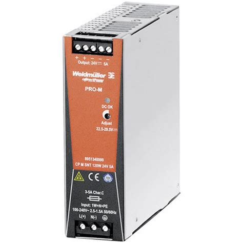 Weidmüller Cp T Snt 120w 24v 5a Din Rail Power Supply 24vdc 5a 120w