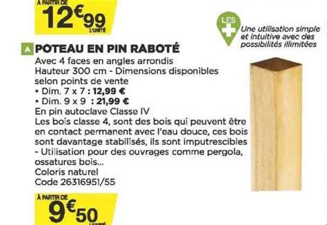 Promo Poteau En Pin Rabot Chez Bricomarch Icatalogue Fr