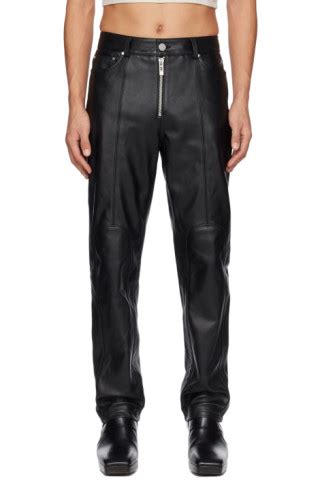 Han Kjobenhavn Black Cutline Zip Leather Pants Ssense