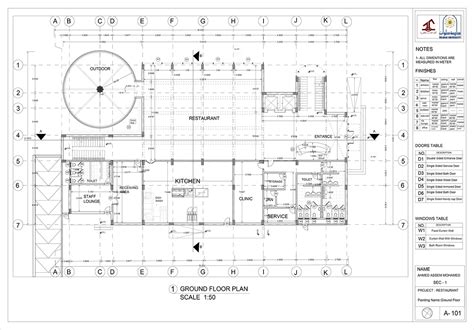 Working Drawing - Restaurant Project on Behance