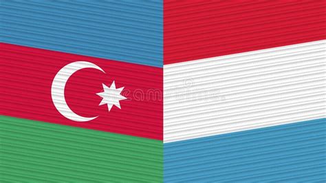 Luxembourg And Azerbaijan Two Half Flags Together Stock Photo Image