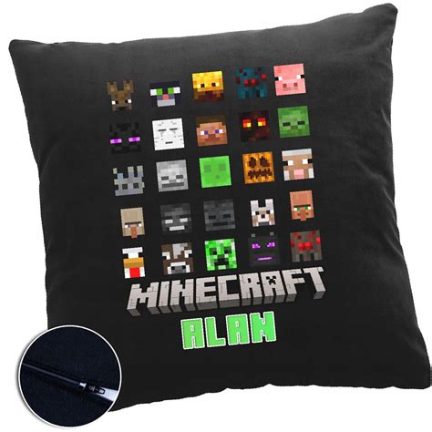 CZARNA PODUSZKA DO SPANIA MINECRAFT CREEPER DLA DZIECKA PREZENT Y5