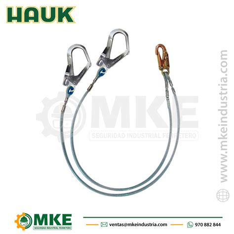 LÍNEA DE VIDA DOBLE DE CABLE ACERO DE 1 80 M HAUK XF2G MKE