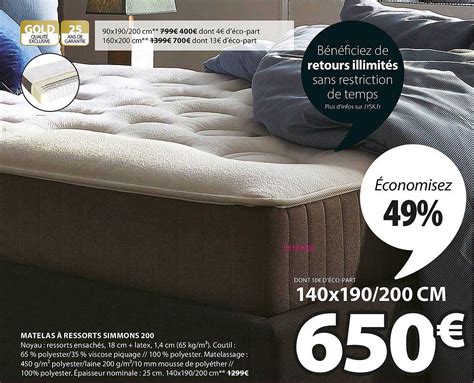 Offre Matelas Ressort Simmons Chez Jysk