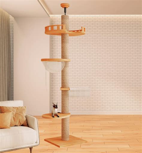 Amazon Wooden Large Cat Tree Floor To Ceiling Cat Tower Height