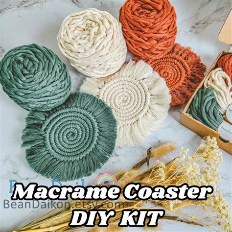 Macrame Coaster Kit, Diy Macrame Kit, Adult Craft Kit, Craft Kit for ...