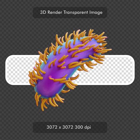 Premium PSD Bacteria 3d Render Illustration