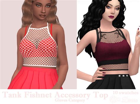 The Sims Resource Tank Fishnet Accessory Top