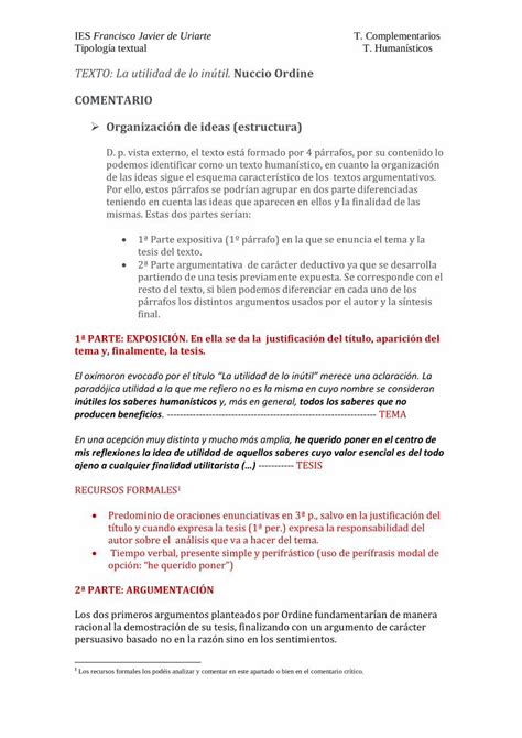 PDF TEXTO La utilidad de lo inútil Nuccio Ordine COMENTARIO