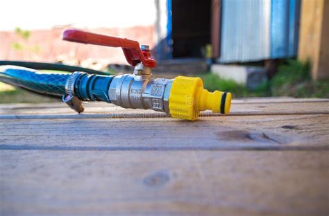 Hose On The Ground Ready For Use Stock Photo Image Of Preparation