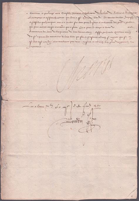 King Charles IX (France) - Document Signed 1567 | HistoryForSale Item 13669