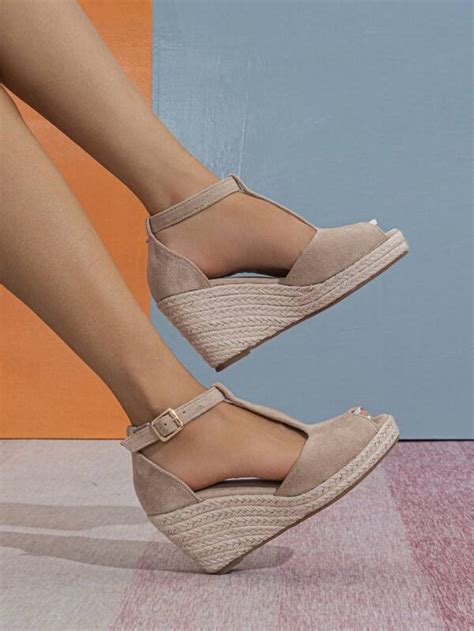 Women Espadrille Peep Toe Ankle Strap Court Wedges Vacation Outdoor