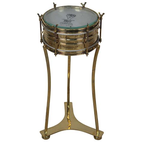 Brass Military Or Marching Band Snare Drum Converted To Side Table Mid 1900s At 1stdibs