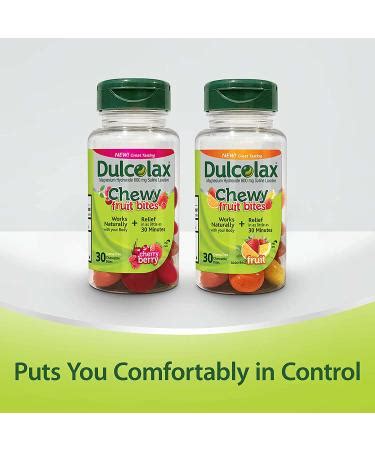 Dulcolax Chewy Fruit Bites, Saline Laxative, Assorted Fruit (30ct ...