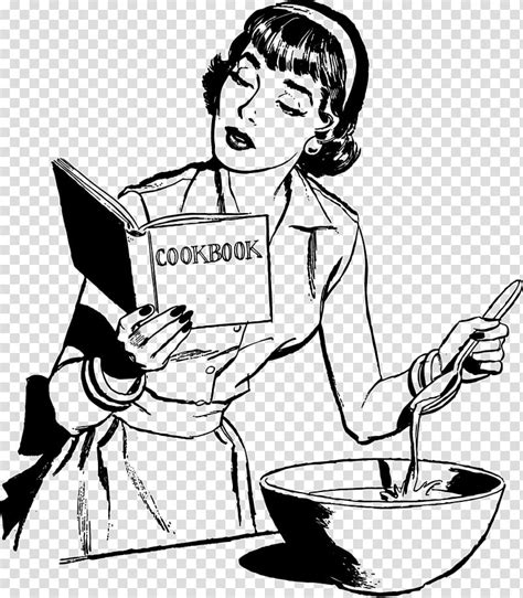 Vintage Woman Cooking Clipart