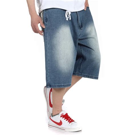 Baggy Shorts For Men Denim Jeans Bermuda Streetwear Blue Jean Shorts