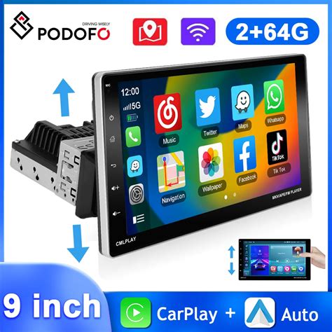 Podofo Car Multimedia System Carplay Auto Automotivo Udio Inteligente