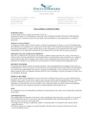 Fillable Online Collateral Consent Form Fax Email Print Pdffiller