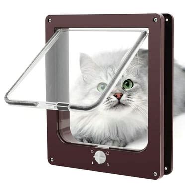 Indoor Cat Door 4-Way Locking Pet Door for Cats and Small Dogs Indoor/Outdoor Cat Flap Door with ...