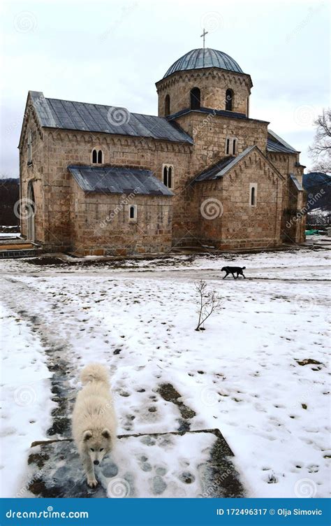 Monastery in Winter in the Snow Stock Image - Image of dome, plant ...