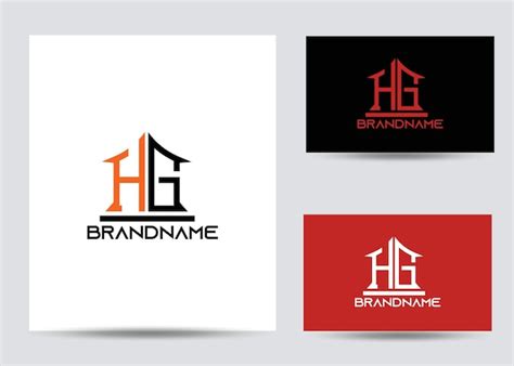 Tempio Di Design Del Logo Hg Etter Aziendale Unico E Moderno Vettore