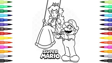 The Super Mario And Princess Peach Super Mario Coloring Pages Luigi