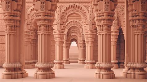 3d Rendering Of A Beautiful Temple Interior Background 3d Illustration