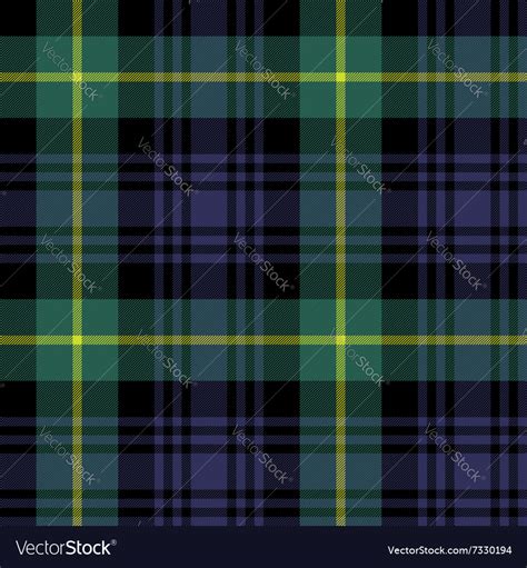 Gordon tartan fabric texture plaid pattern Vector Image