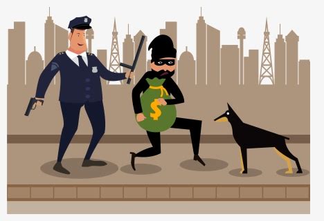 Thief Vector Police Police Officer Arresting Criminal HD Png