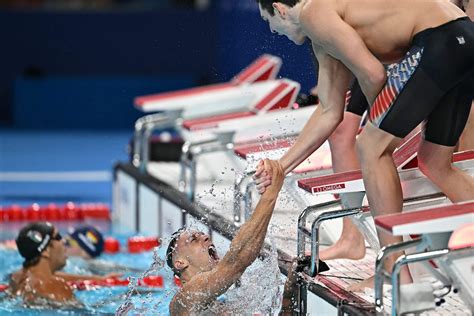 Caeleb Dressel Team USA Dominate 4100 Freestyle Relay For Americans