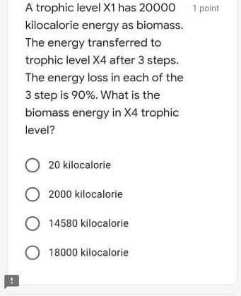 Solved Point A Trophic Level X Has Kilocalorie Chegg