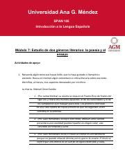 Módulo 7 Asignación 2 pdf 1 Universidad Ana G Méndez SPAN 105