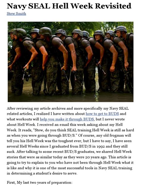 Navy SEAL Hell Week Revisited | PDF | Sports | Nature