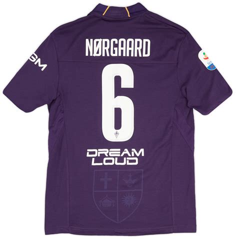 2018 19 Fiorentina Match Issue Home Shirt Nørgaard 6 As New L