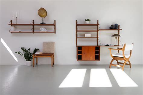 Danish Modern Modular Teak Wall Unit By Poul Cadovius For Cado 1950s