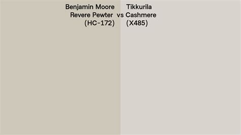 Benjamin Moore Revere Pewter Hc Vs Tikkurila Cashmere X Side