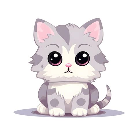 Premium Psd Cartoon Cute Kitten Character Generative Ai