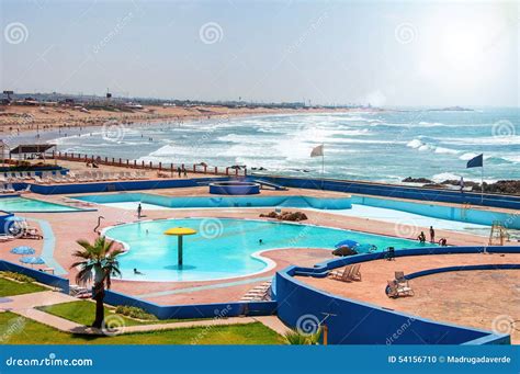 Casablanca Beach In Summer Morocco Stock Photo Image Of People