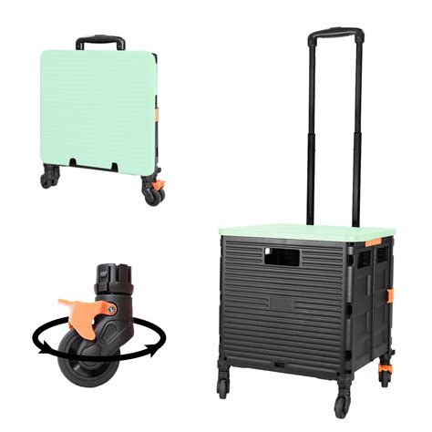 Foldable Utility Cart Folding Portable Rolling Crate Handcart With