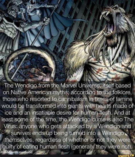 Ss The Wendigo From The Marvel Universe Itself Based I On Native