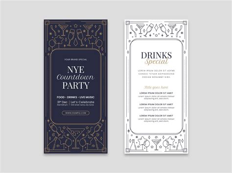 Nye Menu Template For New Year S Eve Dinners Psd Ai Vector