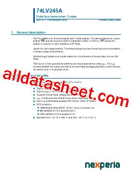 74LV245APW Datasheet PDF Nexperia B V All Rights Reserved