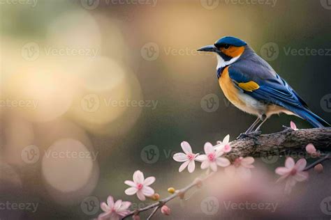 photo wallpaper the bird, flowers, spring, the bird, spring, the bird ...