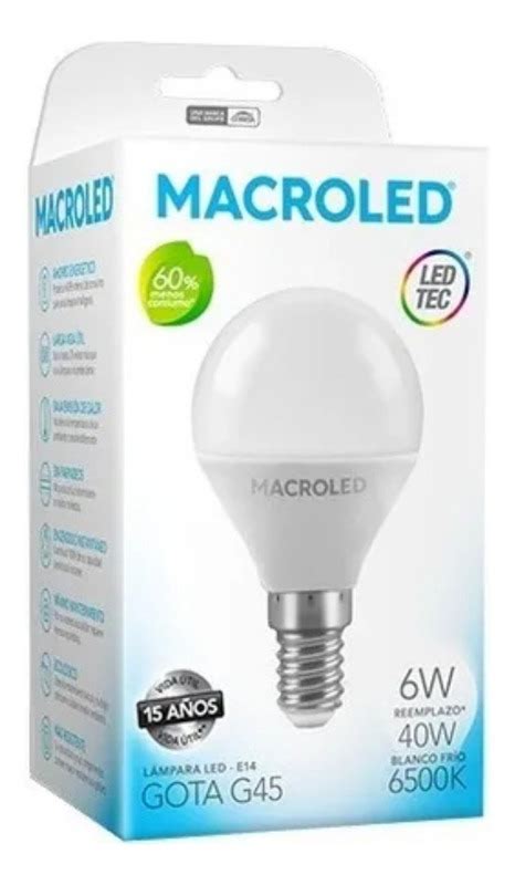 Lampara Gota Led W E Luz Fria K Macroled G E Macroled