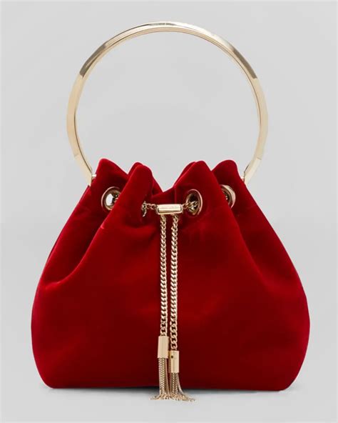 Jimmy Choo Bon Bon Velvet Drawstring Bucket Bag Neiman Marcus