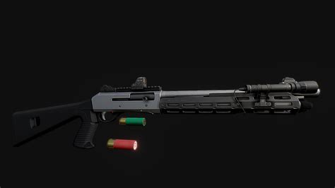 Benelli M4 Short Barrel 3d Model By Flo Wav Flokapokaa [1690757] Sketchfab