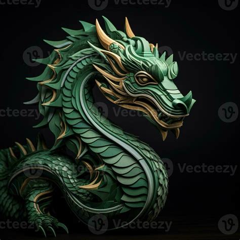 Green wooden dragon, new year 2024. 27594690 Stock Photo at Vecteezy