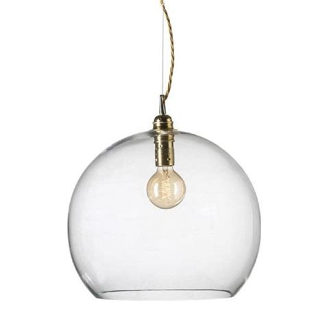 Long Drop Clear Glass Globe Ceiling Pendant Light Braided Gold Cable