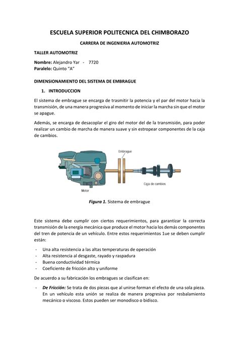 PDF Dimensionamiento Del Embrague Hino GH Serie 500