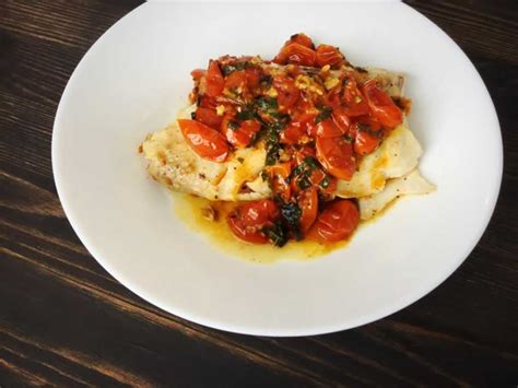 Pan Seared Cod In White Wine Tomato Basil Sauce Recipe Review By The